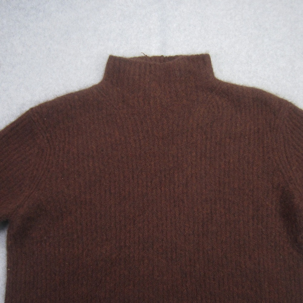 James Perse Sweater Womens 0 Brown 100% Cashmere Turtle Neck Ribbed - Picture 2 of 14
